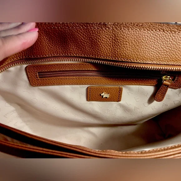 Radley London NWT Leather Shoulder Bag & Dust Bag Lg Abington Road Tan - Picture 14 of 16